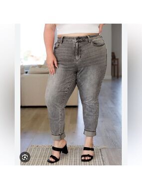 Judy Blue High Waist Slim Fit Jeans Stone Wash Grey Jeans Sz 18W